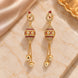 Gold Plated Traditional Drop Earrings with Intricate Beaded Dome, Teardrop Motif and Pearl Tassels