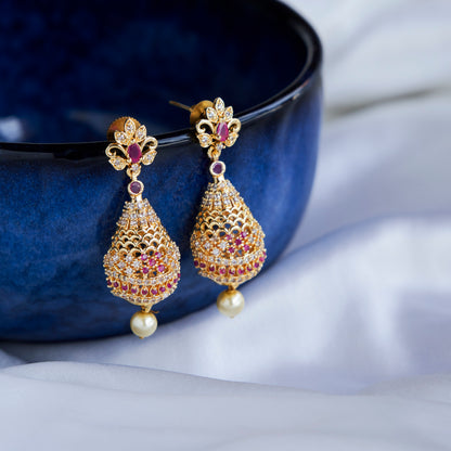 Opulent Crimson Sparkle Earrings