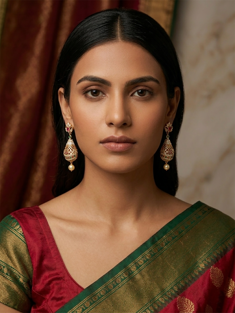 Opulent Crimson Sparkle Earrings