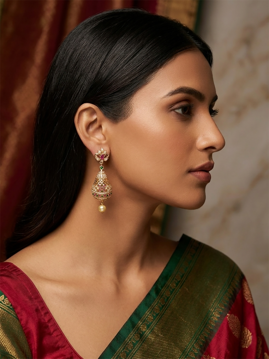 Opulent Crimson Sparkle Earrings