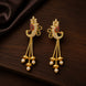 Gold Plated Peacock Design CZ Stone Drop Earrings with Pearl Tassels