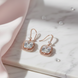Square Rose Gold Hook Back Earrings