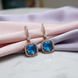 Square Rose Gold Hook Back Earrings