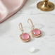 Square Rose Gold Hook Back Earrings