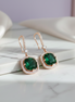 Square Rose Gold Hook Back Earrings