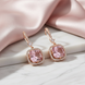 Square Rose Gold Hook Back Earrings