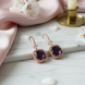 Square Rose Gold Hook Back Earrings