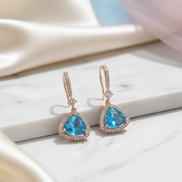 Triangle Rose Gold Hook Back Earrings