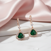 Triangle Rose Gold Hook Back Earrings