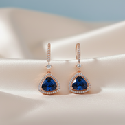 Triangle Rose Gold Hook Back Earrings