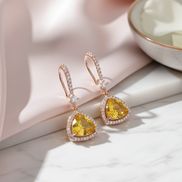 Triangle Rose Gold Hook Back Earrings