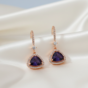 Triangle Rose Gold Hook Back Earrings