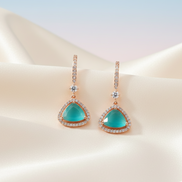 Triangle Rose Gold Hook Back Earrings