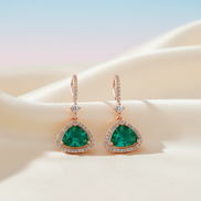 Triangle Rose Gold Hook Back Earrings
