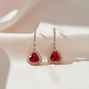 Triangle Rose Gold Hook Back Earrings