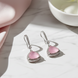 Triangle Rhodium Hook Back Earrings