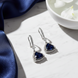 Triangle Rhodium Hook Back Earrings