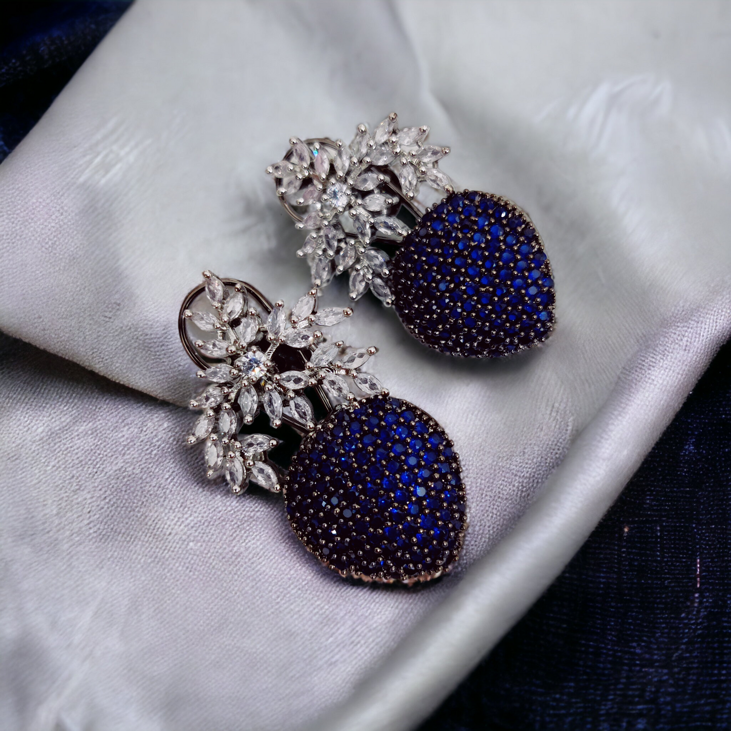 Midnight Star Earrings in Black Plated Blue - Opal Touch