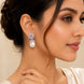 Rhodium Plated Floral Pearl Drop Earrings