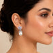 Rhodium Plated Floral Pearl Drop Earrings