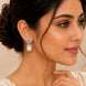 Rhodium Plated Floral Pearl Drop Earrings