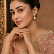 Ivory Radiance Earrings in Rose Gold White
