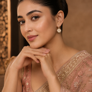 Ivory Radiance Earrings in Rose Gold White