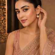 Ivory Radiance Earrings in Rose Gold White