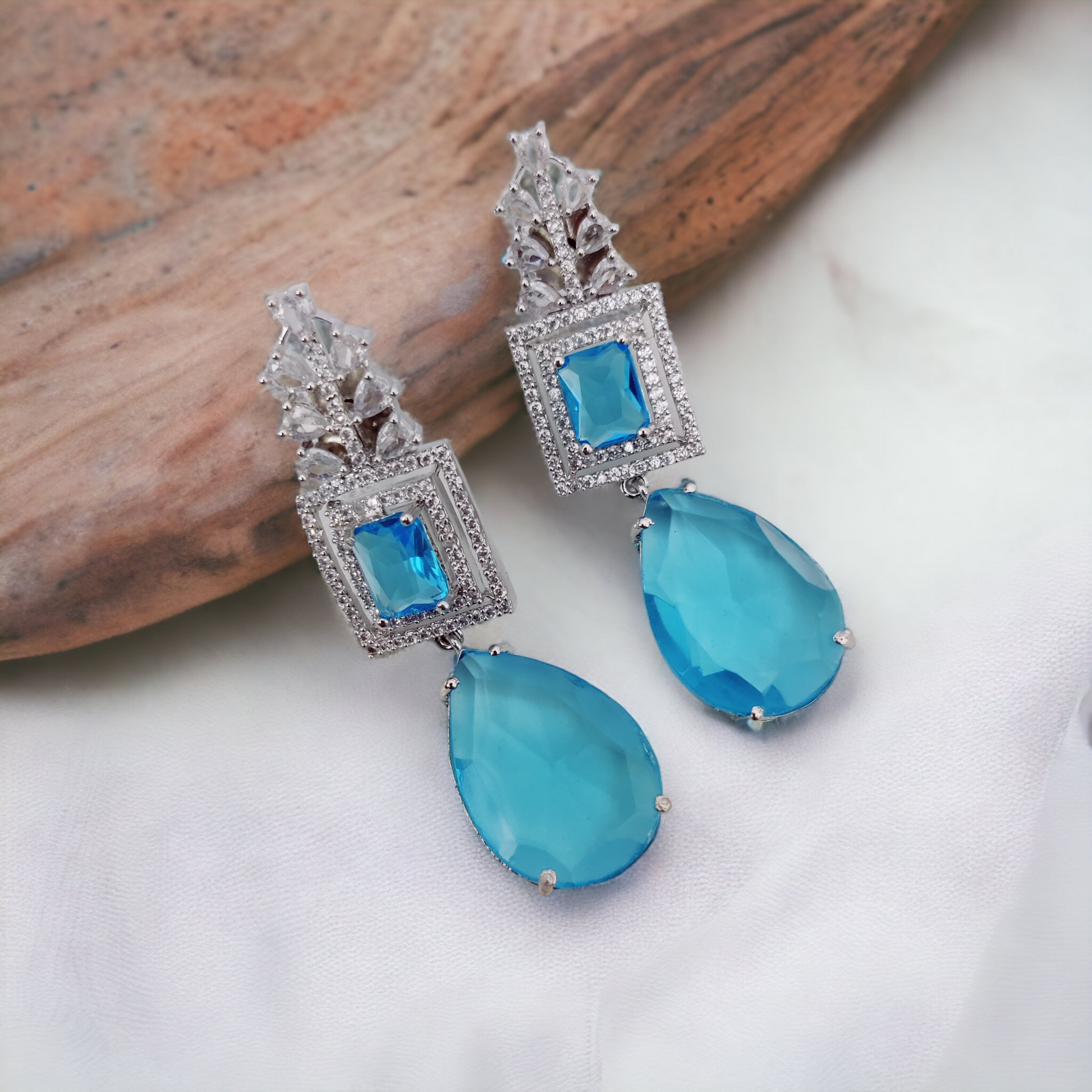 Sapphire Skies Earrings - Opal Touch