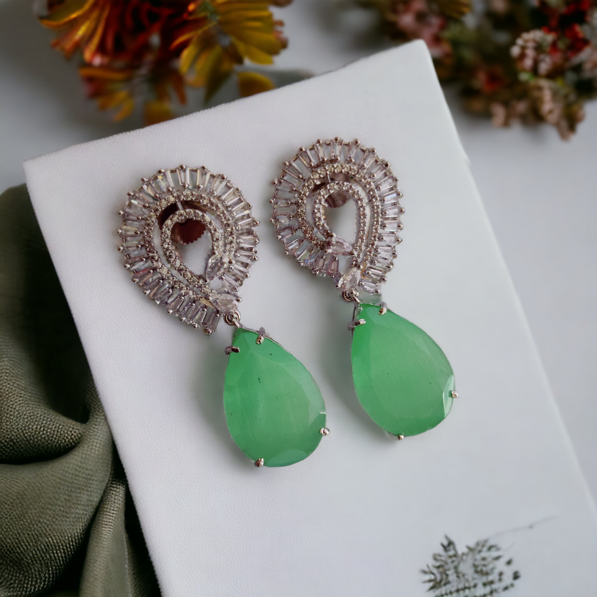 Mint Green Tranquility Earrings - Opal Touch