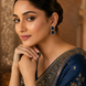 Rhodium Plated Emerald Cut & Pear Cut Amber CZ Stone Drop Earrings