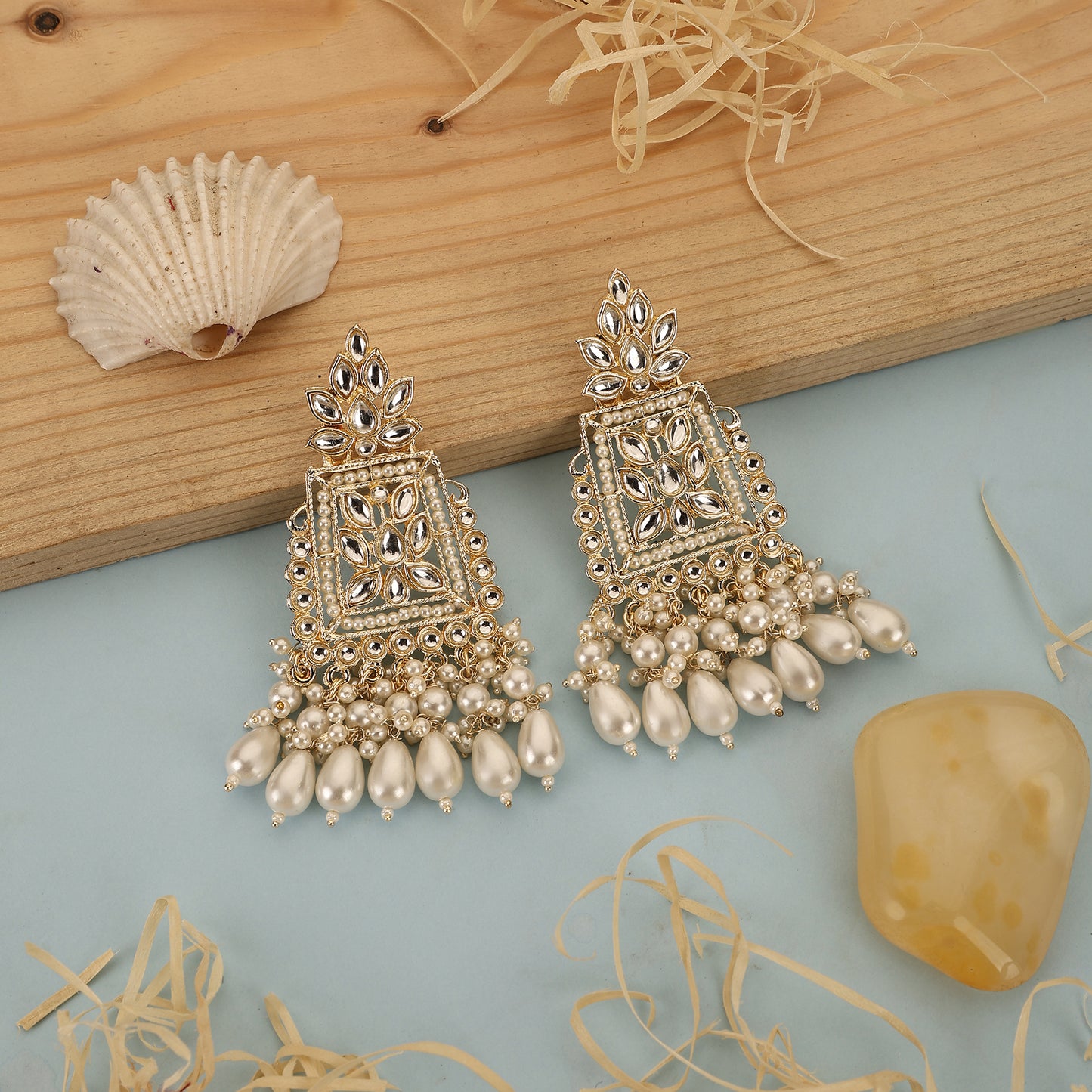 Golden Goddess Serenity Earrings - Opal Touch