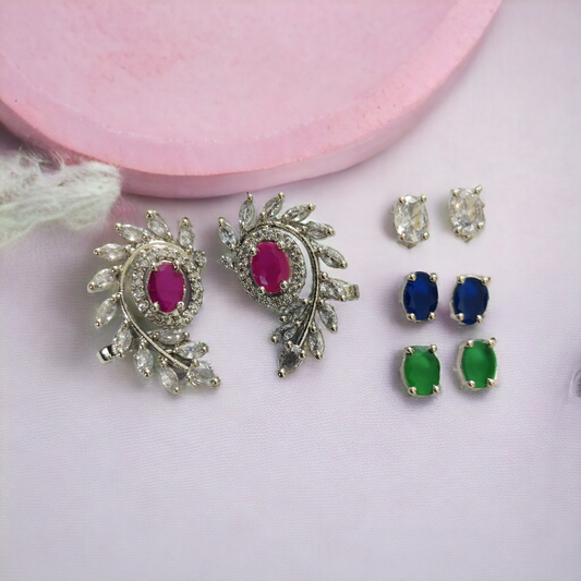  Changeable Rhodium Studs