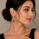 Rhodium Plated American Diamond Teardrop Dangle Earrings