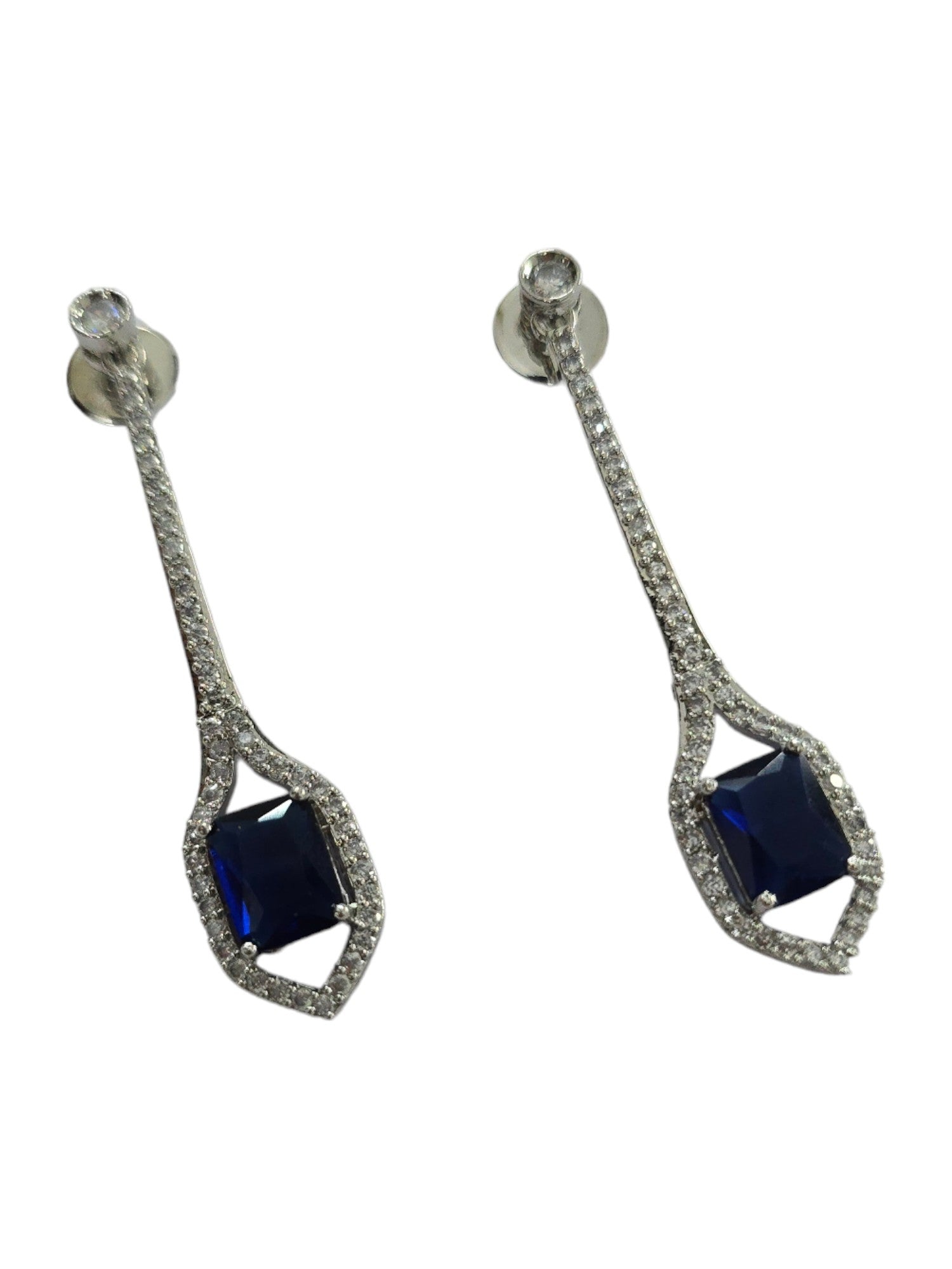 Elegance Rhodium Plated Crystal Earrings - Opal Touch