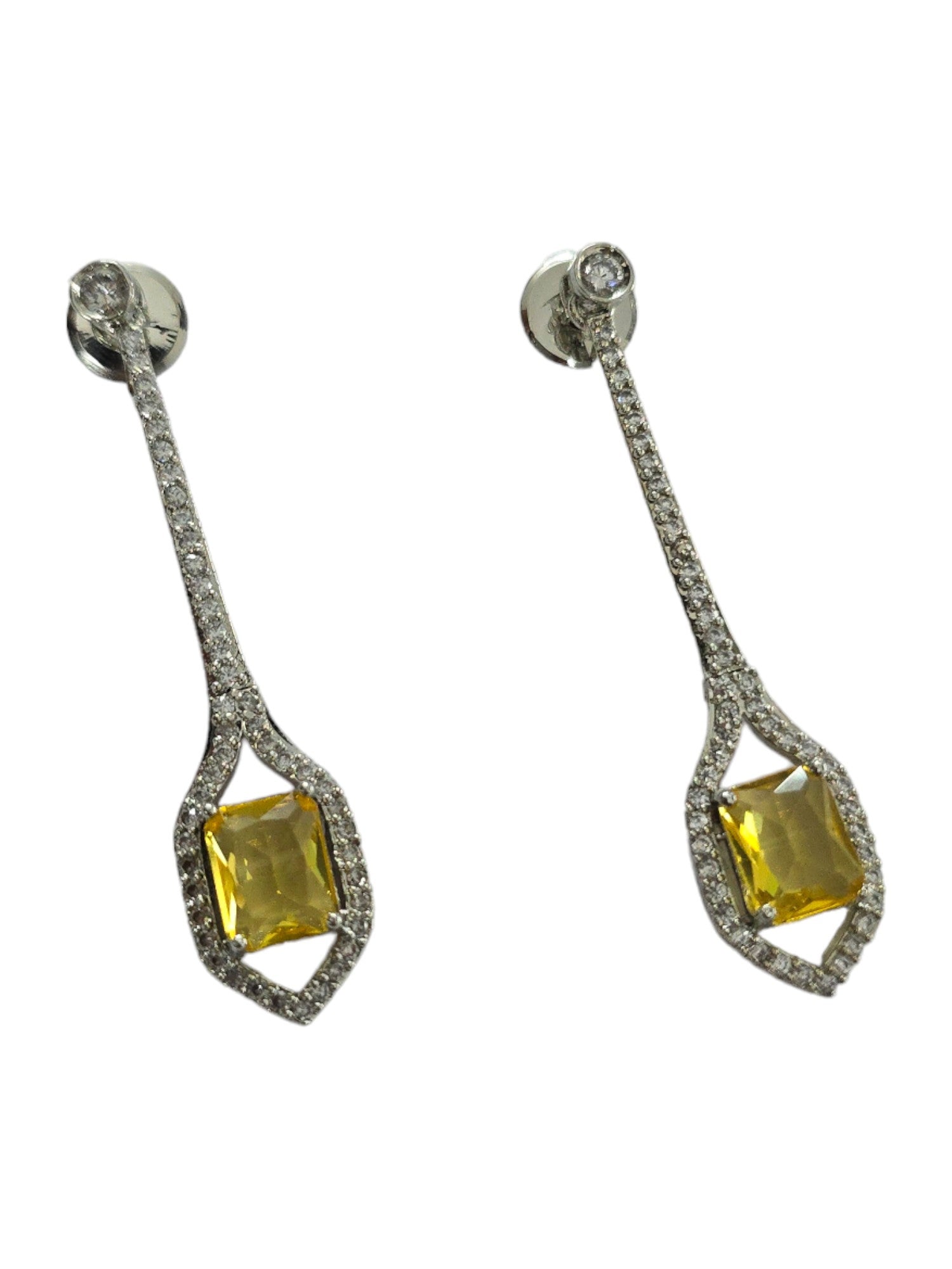 Elegance Rhodium Plated Crystal Earrings - Opal Touch