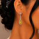 Rhodium Plated American Diamond Geometric Open Frame Drop Earrings
