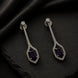Rhodium Plated American Diamond Geometric Open Frame Drop Earrings