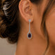 Rhodium Plated American Diamond Geometric Open Frame Drop Earrings