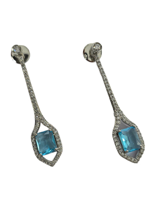 Elegance Rhodium Plated Crystal Earrings - Opal Touch