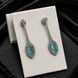 Rhodium Plated American Diamond Geometric Open Frame Drop Earrings