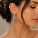 Rhodium Plated American Diamond Geometric Open Frame Drop Earrings
