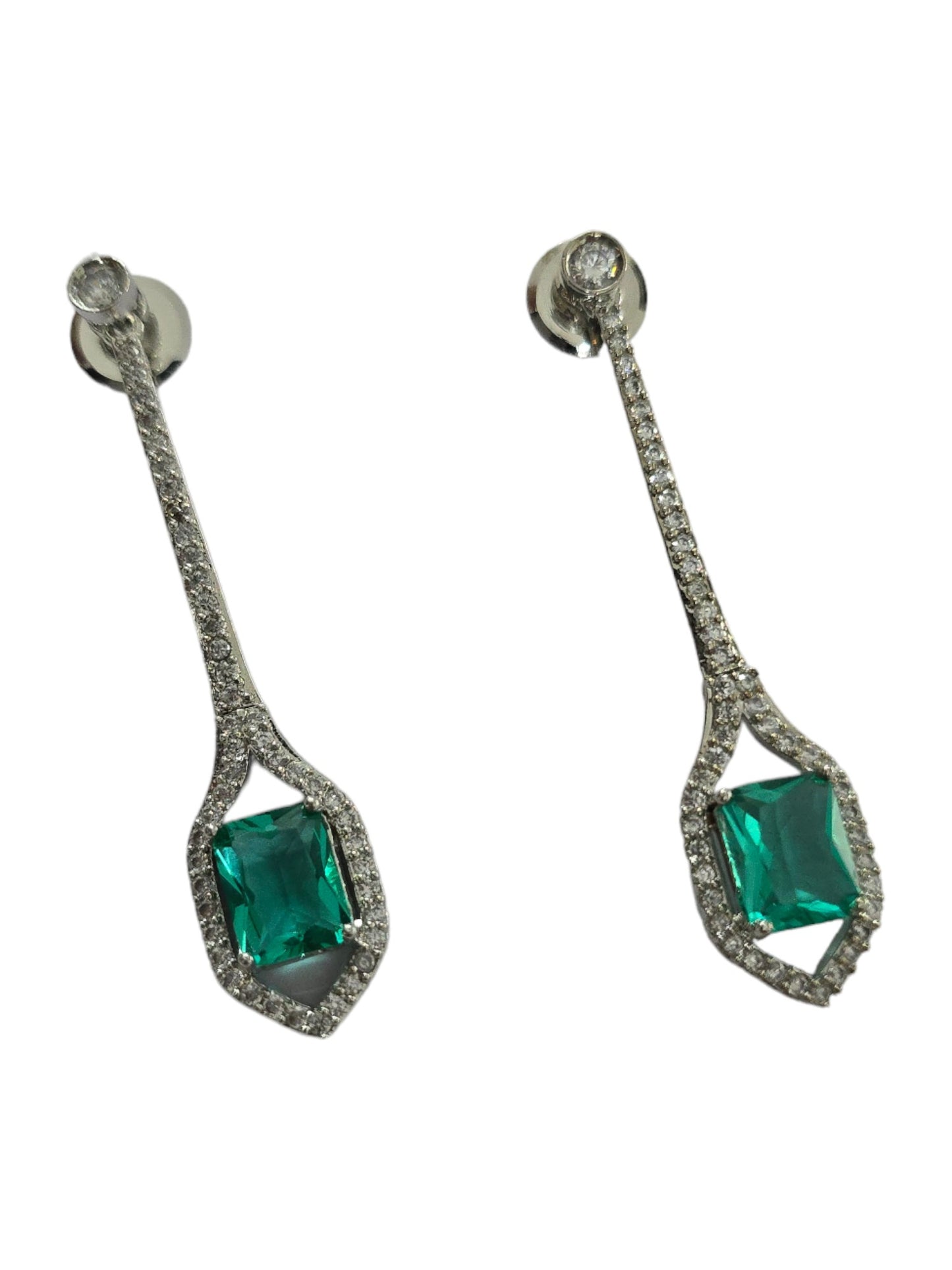 Elegance Rhodium Plated Crystal Earrings - Opal Touch