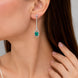 Rhodium Plated American Diamond Geometric Open Frame Drop Earrings