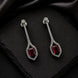 Rhodium Plated American Diamond Geometric Open Frame Drop Earrings