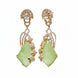 Gold Plated Geometric Leaf & Kite Shape Drop Earrings with Stone Studded Design