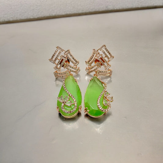 Roseate Tear Glamour Earrings - Opal Touch