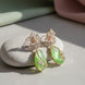 Gold Plated CZ Teardrop Drop Earrings with Geometric Layered Design