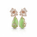 Gold Plated CZ Teardrop Drop Earrings with Geometric Layered Design