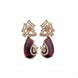 Gold Plated CZ Teardrop Drop Earrings with Geometric Layered Design
